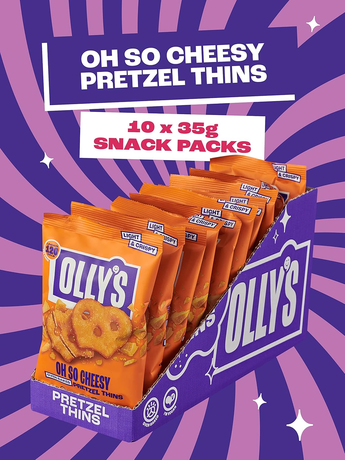 Olly's Pretzel Thins Oh So Cheesy 35g (Box of 10)