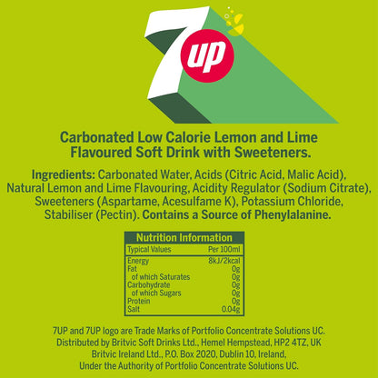 7UP Zero Sugar - 330ml Cans (Case of 24)