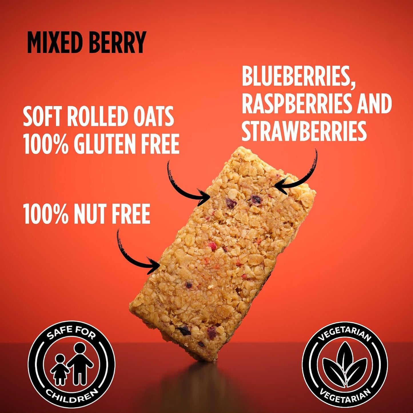 GetBuzzing Nut & Gluten Free Berry Flapjack Bar 62g - Box of 20