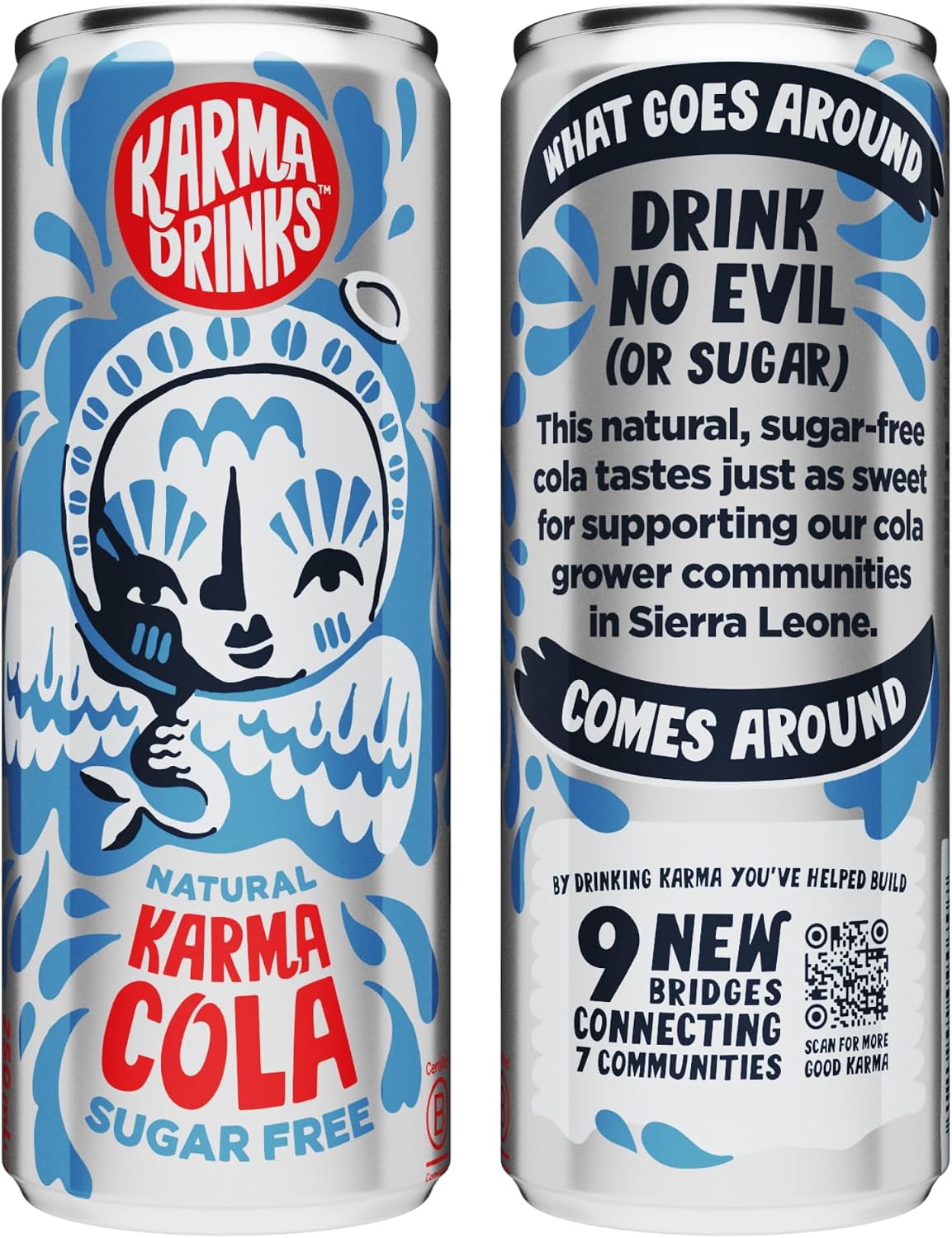Karma Drinks Karma Cola Sugar Free Fizzy Soft Drink 250ml - Case of 24