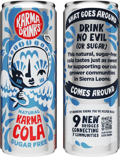 Karma Drinks Karma Cola Sugar Free Fizzy Soft Drink 250ml - Case of 24