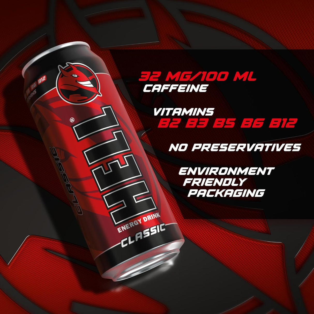 Hell Energy Classic Drink Cans - 250ml (Pack of 24)