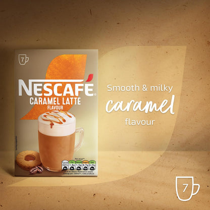 Nescafe Caramel Latte Instant Coffee Sachets - Pack of 7