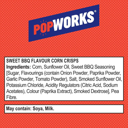 Walkers Popworks BBQ Crisps - 28g (Box of 18)