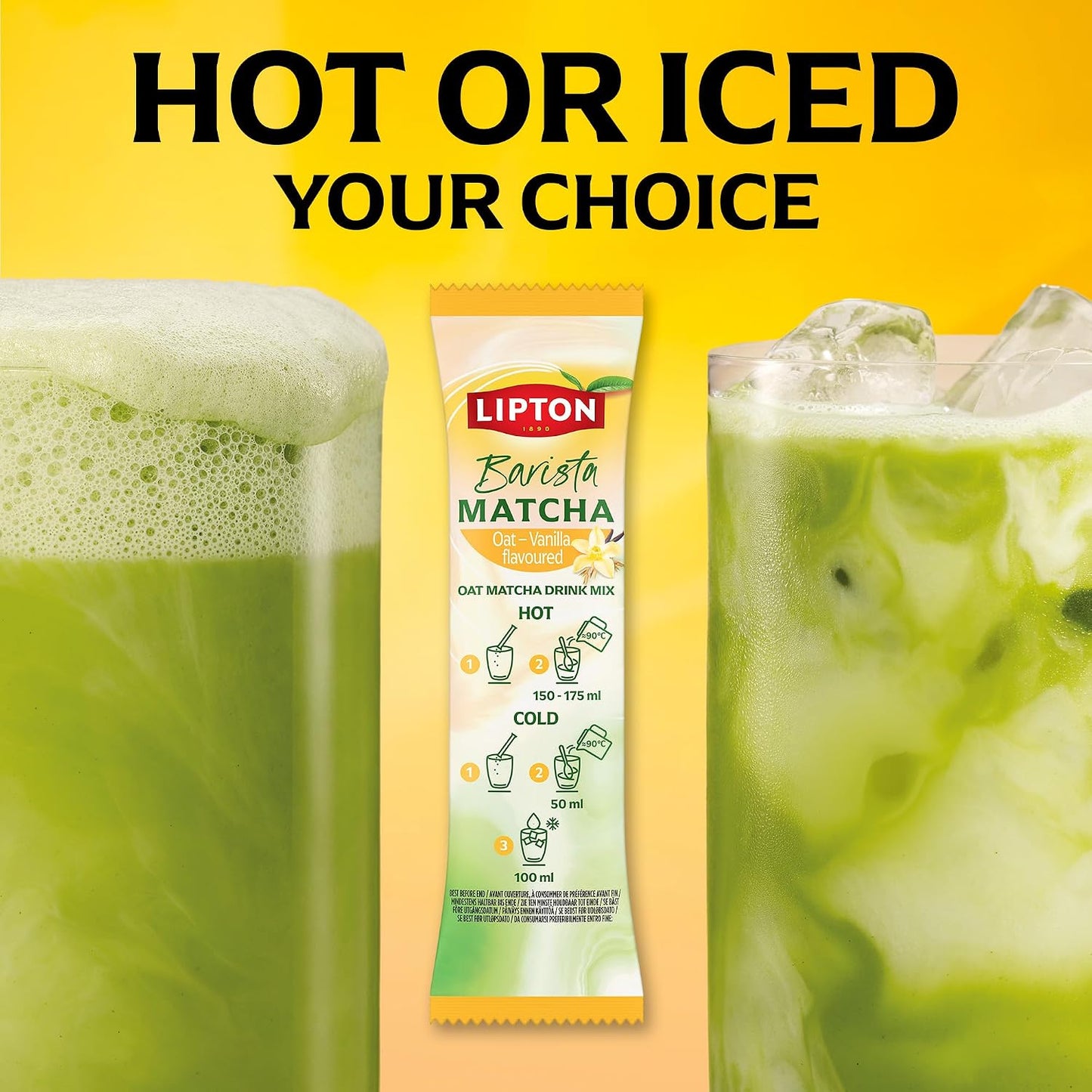 Lipton Barista Matcha Vanilla Oat Latte Sachets - Pack of 10