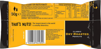 Nobby's Nuts Dry Roasted Peanuts Pub Card Snacks - 50g (Pack of 24)