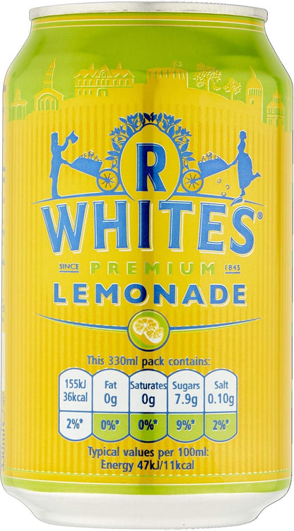 R Whites Lemonade Cans - 330ml (Pack of 24)