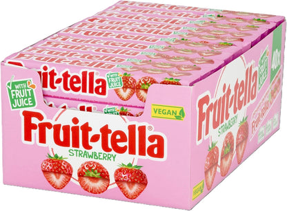Fruit-tella Strawberry Chewy Sweets With Fruit Juice - 41g (Box of 40)