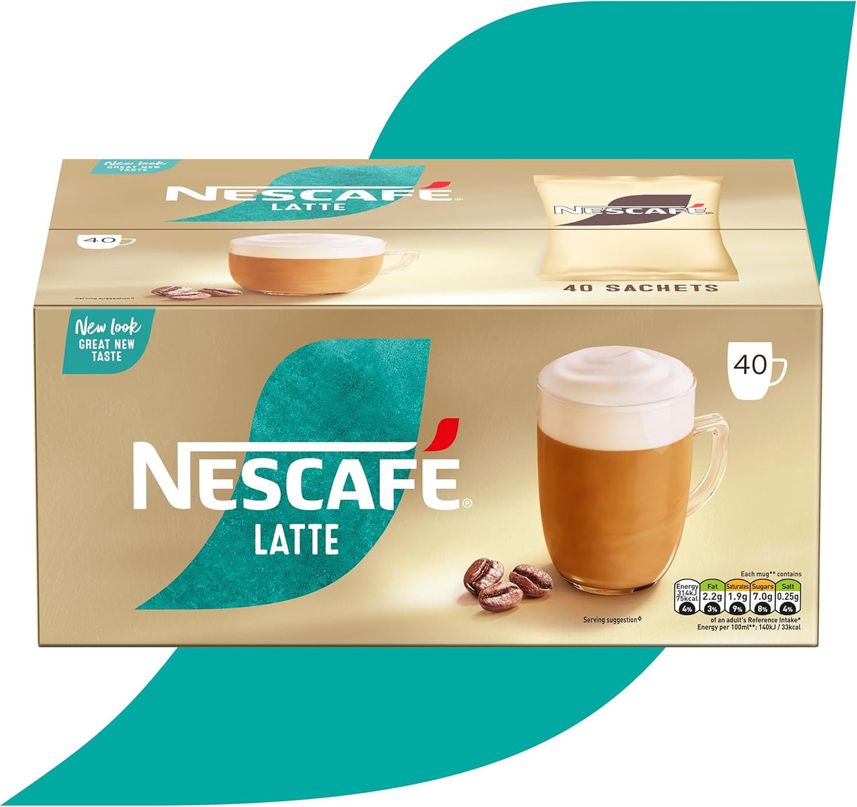 Nescafe Latte: Individual Coffee Stick Portions - (Box of 40)