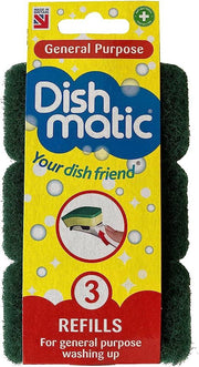 Dishmatic General Purpose Sponge Refills - Pack of 3