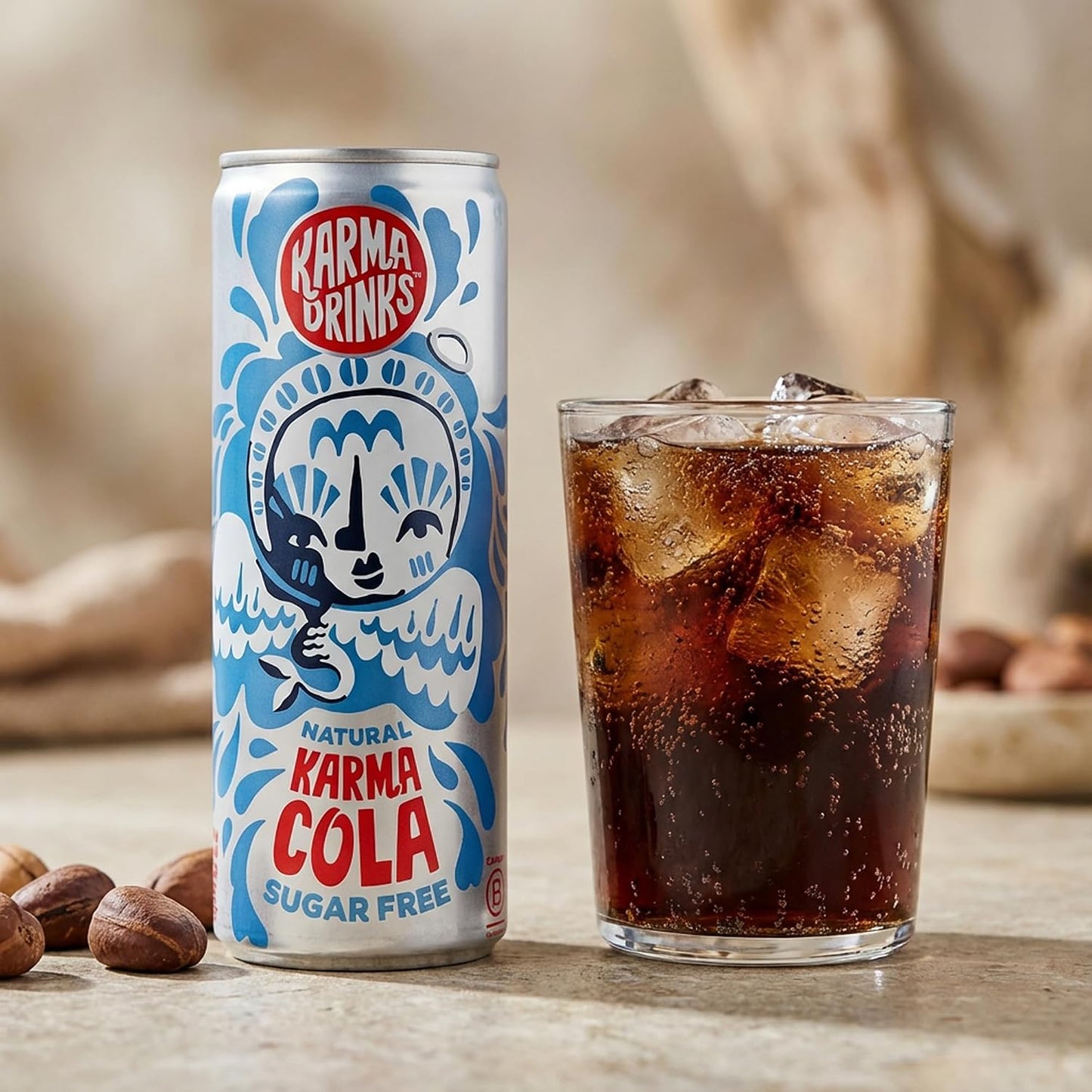 Karma Drinks Karma Cola Sugar Free Fizzy Soft Drink 250ml - Case of 24