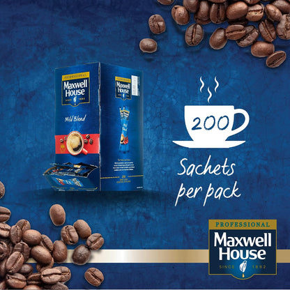 Maxwell House Instant Coffee Sachets / Sticks Mild Blend - Box of 200