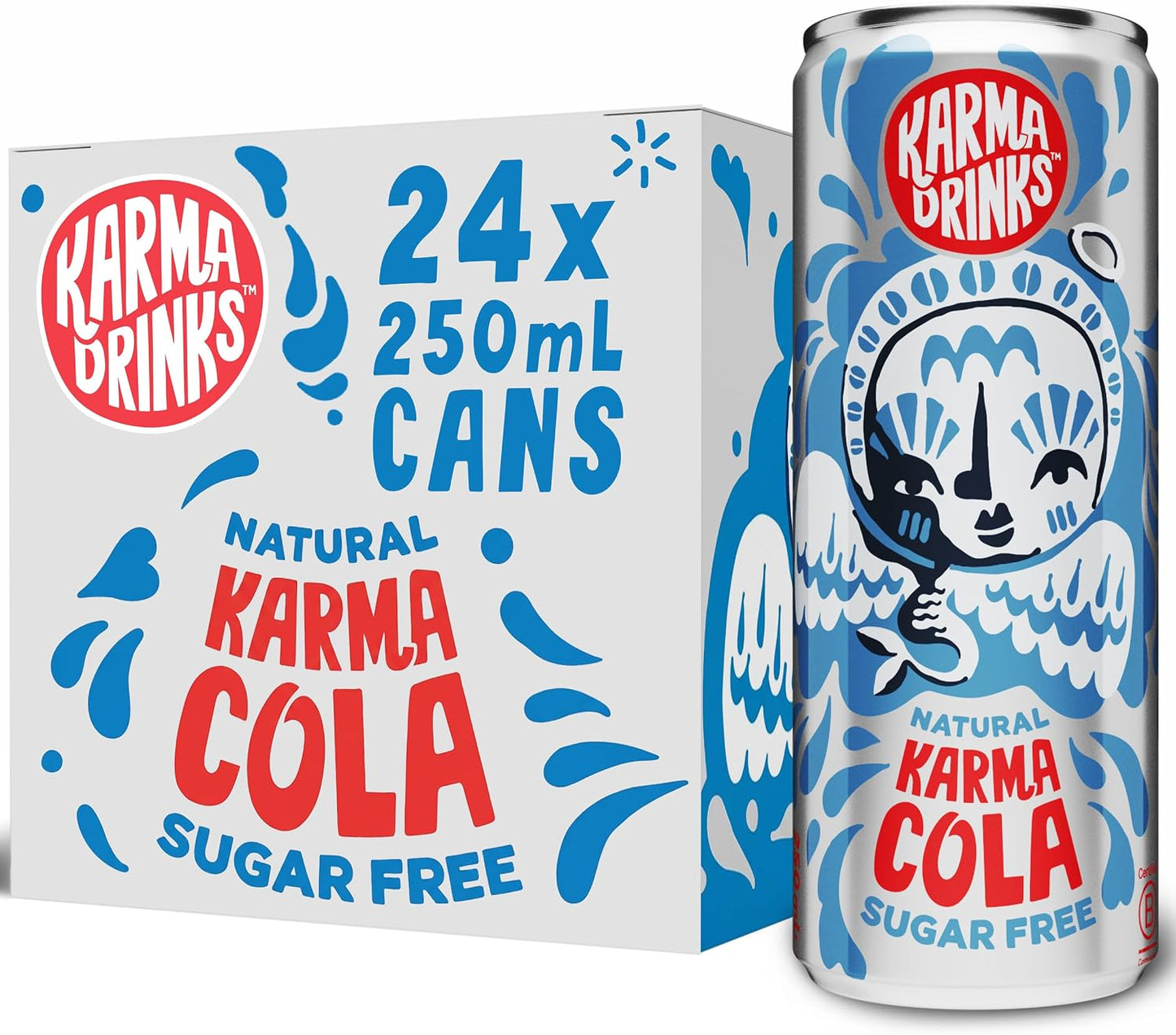 Karma Drinks Karma Cola Sugar Free Fizzy Soft Drink 250ml - Case of 24