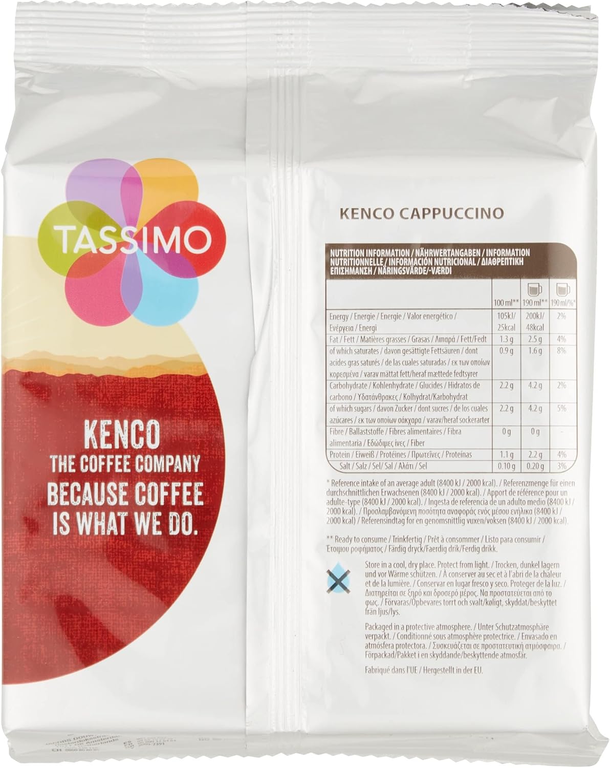 Tassimo Kenco Cappuccino Coffee Pods, 8 Capsules (Pack of 5)