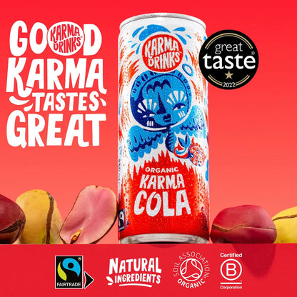 Karma Drinks Karma Cola Fizzy Soft Drink 250ml - Case of 24