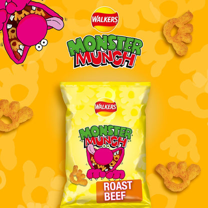 Walkers Monster Munch Roast Beef Snacks Crisps Grab Bag 40g (Box of 35)