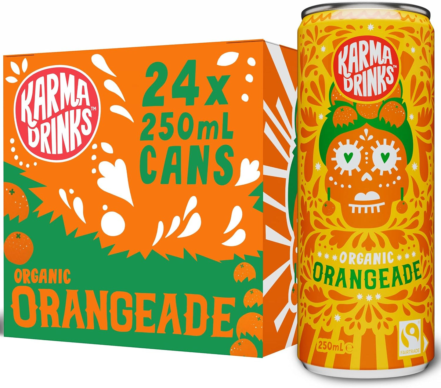 Karma Drinks Organic Orangeade Fizzy Soft Drink 250ml - Case of 24