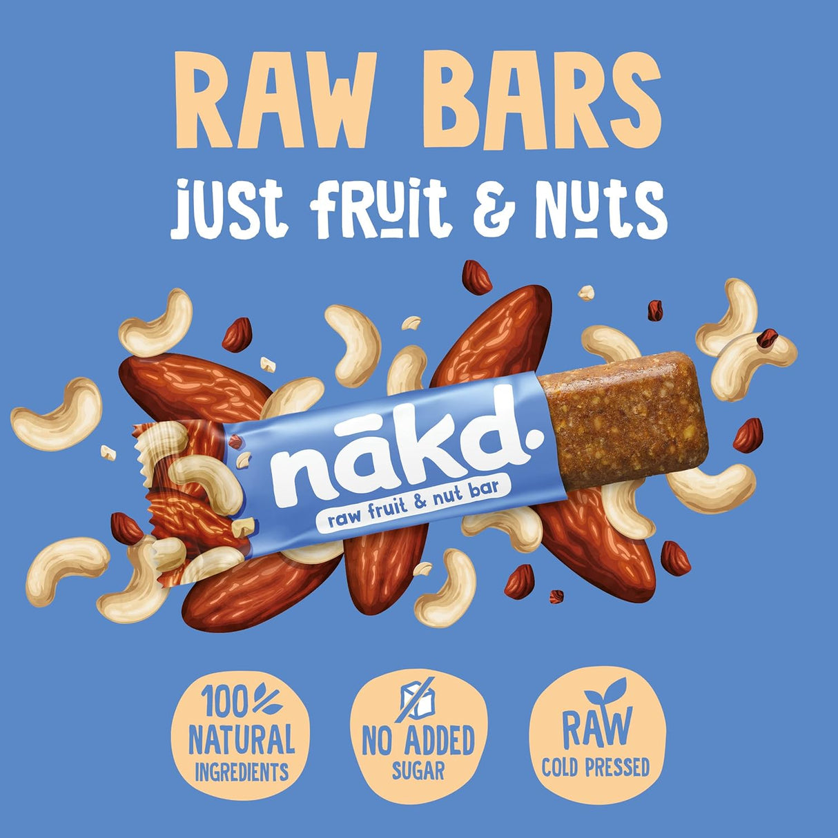 Nakd Cashew Cookie Natural Fruit & Nut Bars - Vegan - Healthy Snack - Gluten Free - 35g (Box of 18)