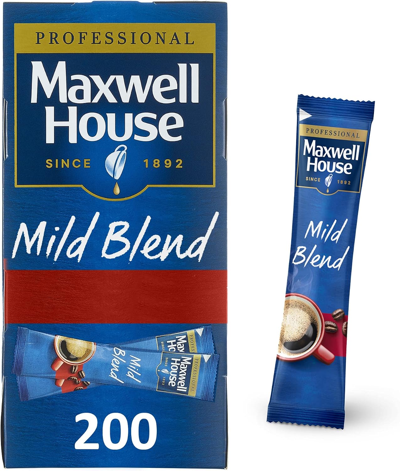 Maxwell House Instant Coffee Sachets / Sticks Mild Blend - Box of 200