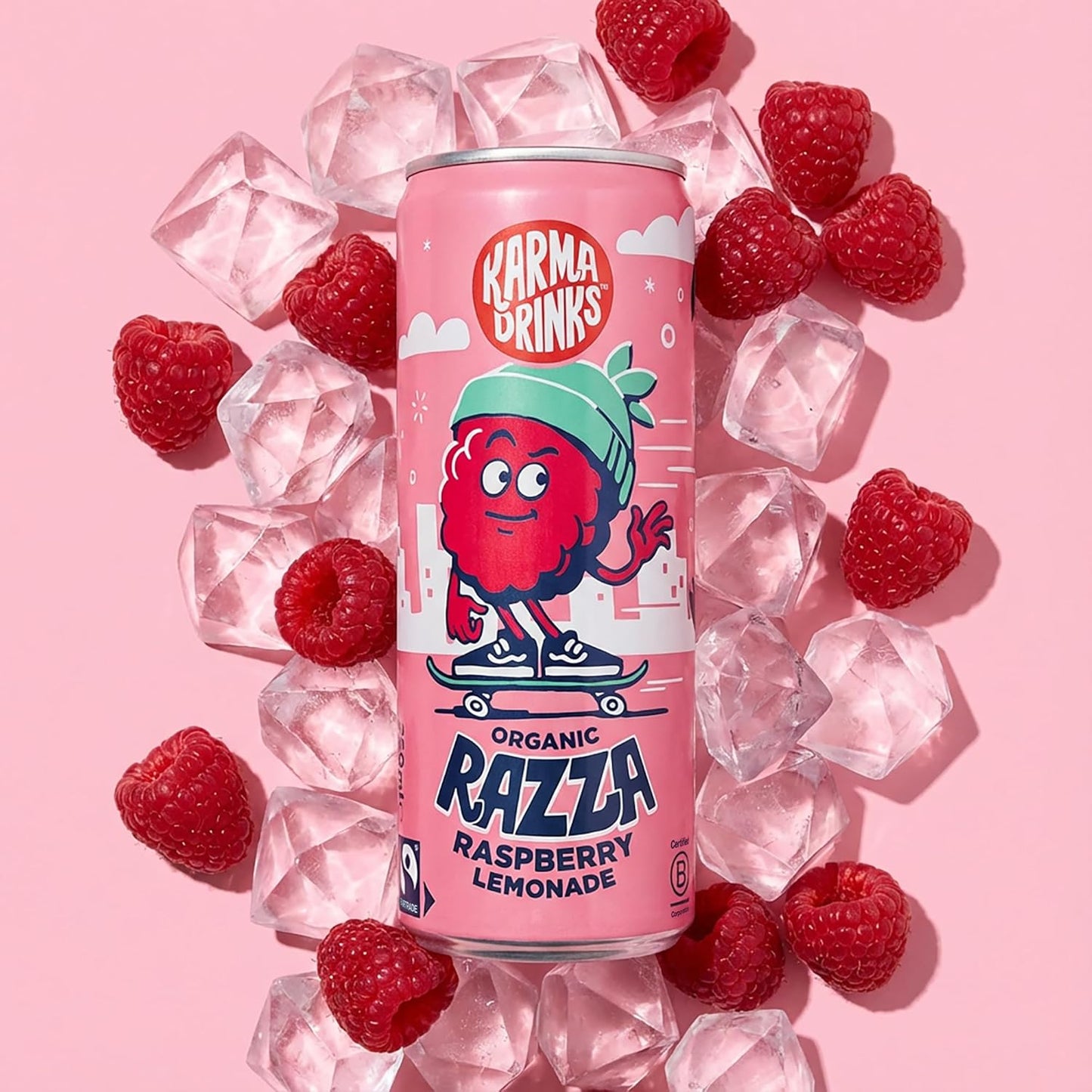 Karma Drinks Razza Raspberry Lemonade Fizzy Soft Drink 250ml - Case of 24