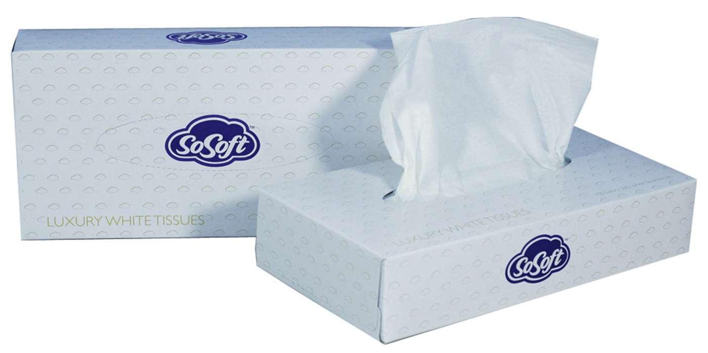 SoSoft Luxury White Facial Tissues - 20x18cm - (Pack of 36 Boxes) - Vending Superstore