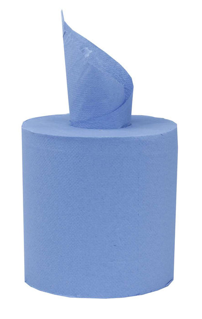 Pro Centrefeed Paper Rolls 2-Ply Blue - 16.6cm x 120m - Pack of 6