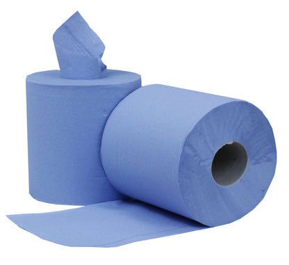 Pro Centrefeed Paper Rolls 2-Ply Blue - 16.6cm x 120m - Pack of 6
