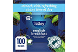 Tetley Tea: English Breakfast String & Tag Tea Bags (Box of 100)