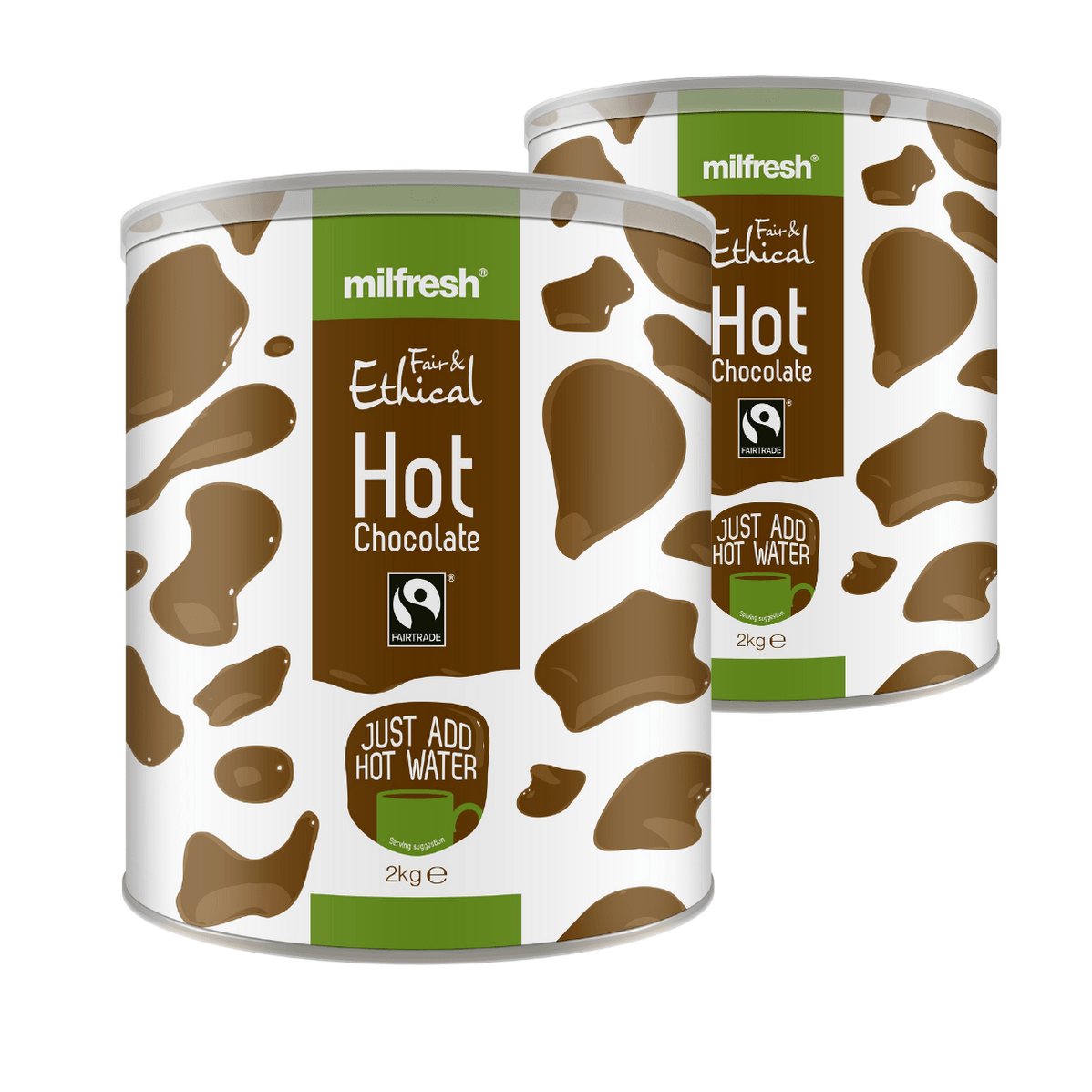 Milfresh Fair & Ethical Instant Hot Chocolate 2kg Tin (Add Hot Water) - Vending Superstore