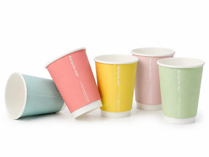 8oz Confetti Mixed Colour Double Wall Hot Cups - Case of 500