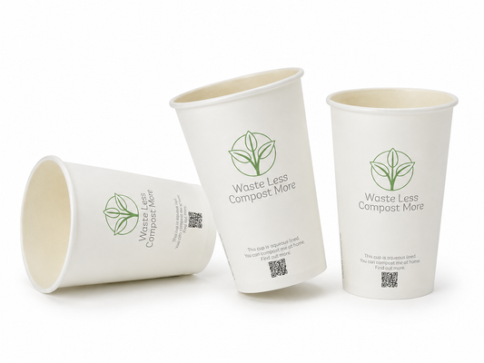 16oz White Double Wall Takeaway Coffee Cups - Aqueous Lined - Case of 500