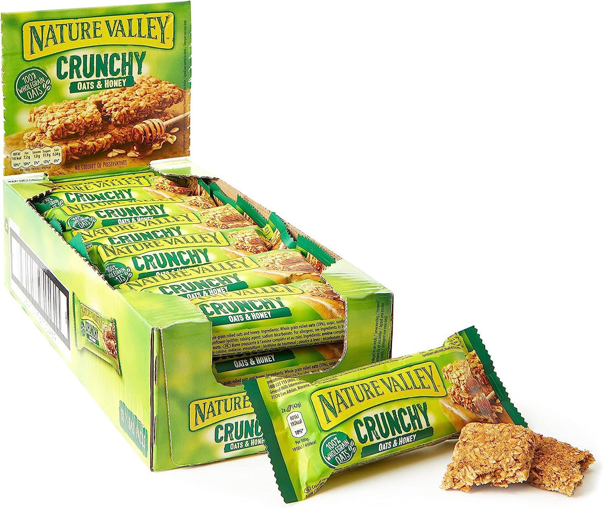 Nature Valley Crunchy Bar Oats & Honey 42g (18 Pack) Individually Wrapped - Vending Superstore