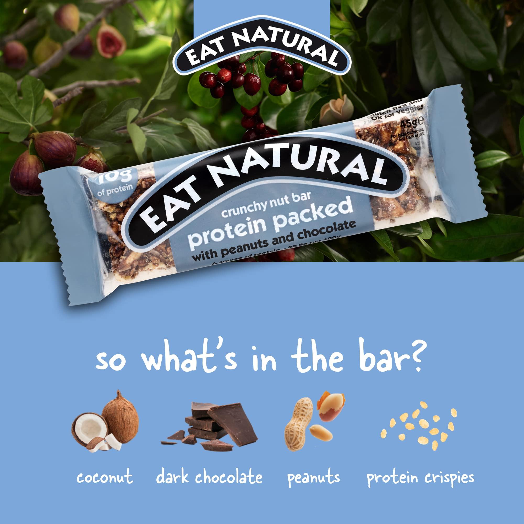 Eat Natural - Crunchy Nut Bar - Peanuts & Coconut With Chocolate Chunks - 12 x 45g - Vending Superstore