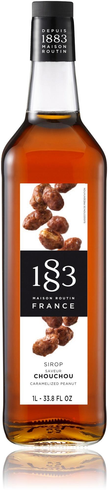 1883 Maison Routin Syrup - 1 Litre Glass Bottle - Caramelised Peanut Flavour - Vending Superstore