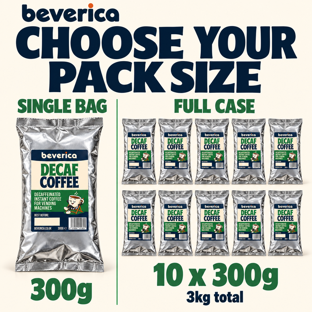 Beverica Decaf Instant Vending Coffee - 300g