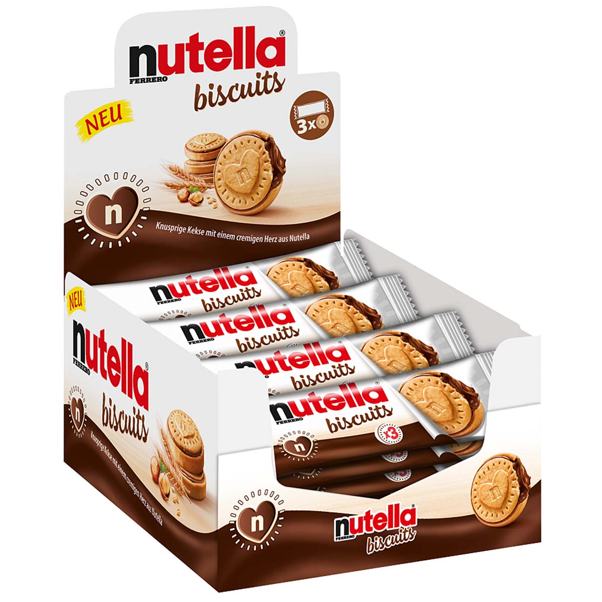 Nutella Ferrero Biscuits x 3 Pack - 41.5g (Box of 28)