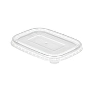Clear PET Lids for Rectangular Kraft Deli Bowls 500/750/1000ml - Pack of 50