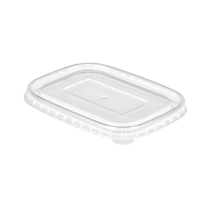 Clear PET Lids for Rectangular Kraft Deli Bowls 500/750/1000ml - Pack of 50