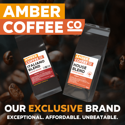 Amber Coffee Co - Brazilian Blend - 100% Premium Arabica Coffee Beans (Full Case or 1KG Bags) - Vending Superstore