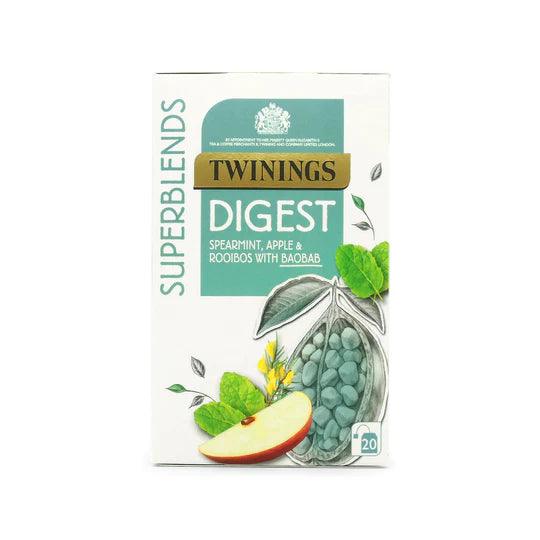 Twinings Tea: Superblends Digest Spearmint Apple & Rooibos with Baobab Envelope Tea Bags - 20 Bags - Vending Superstore