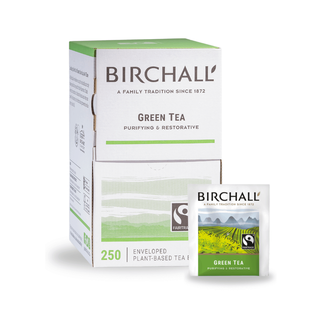 Birchall Tea - Green Tea - Individually Wrapped Envelope Tea Bags (Fairtrade) - (Box of 250)