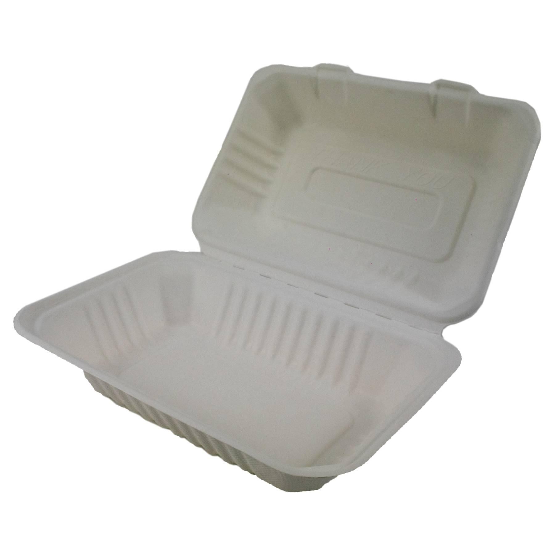 Edenware - Bagasse Clamshell Large Meal Boxes - Takeaway Food Packagin