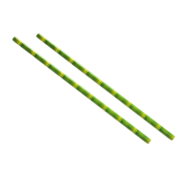 Biodegradable Bamboo Paper Straws 8inch - 6mm Diameter (Pack of 100)