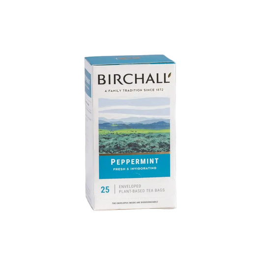 Birchall Tea - Individually Wrapped Peppermint Envelope Tea Bags (Box of 25)