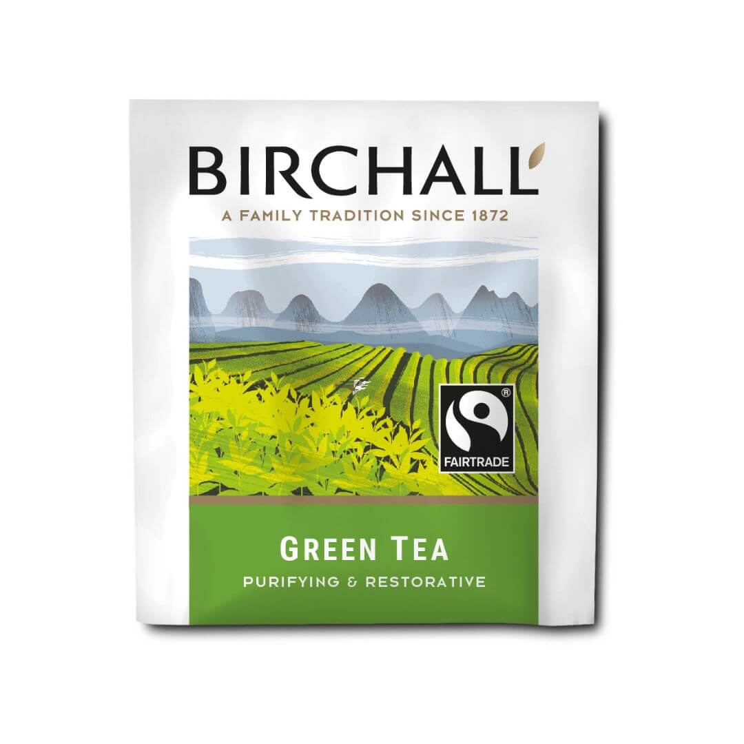 Birchall Tea - Green Tea - Individually Wrapped Envelope Tea Bags (Fairtrade) - (Box of 250)