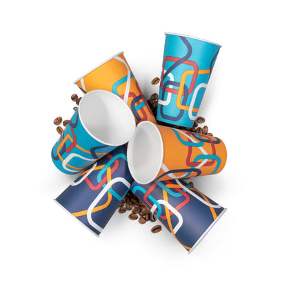 9oz 'Amalfi' Paper Vending Machine Cups - 73mm Diameter - (Box of 1000)