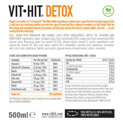 Vit-Hit Detox: Mandarin+Orange - 500ml (Pack of 12)