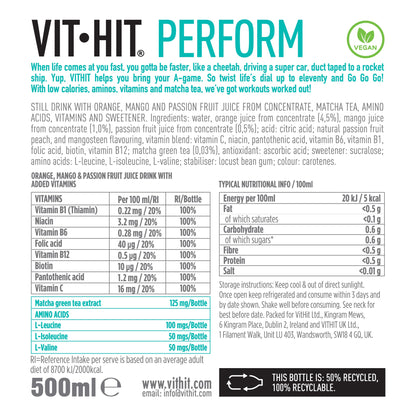 Vit-Hit Perform - Orange, Mango, Passionfruit - 500ml (Pack of 12)