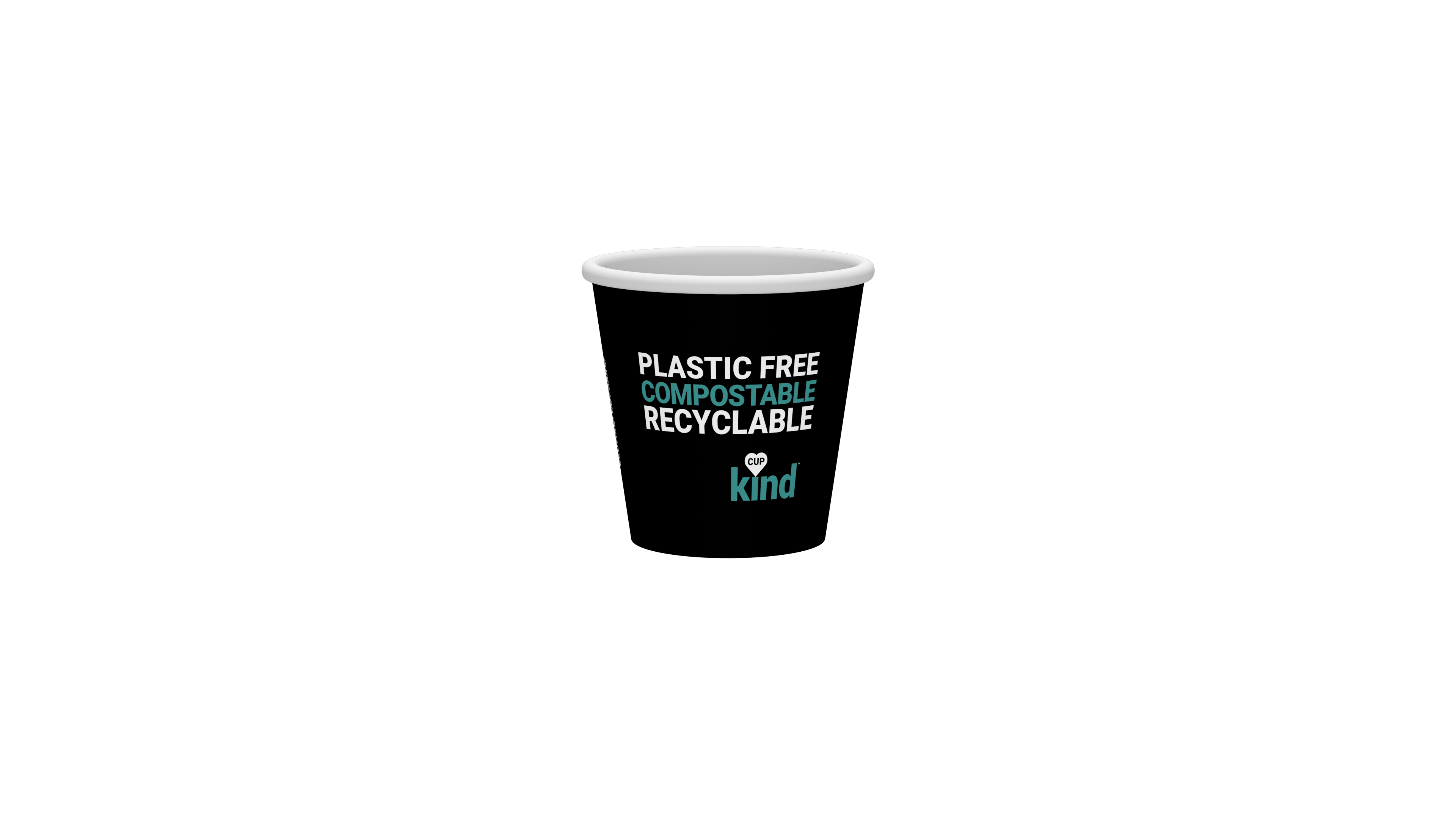 4oz 'Cup Kind' Espresso Takeaway Coffee Cups - Plastic Free & Biodegradable - Single Wall