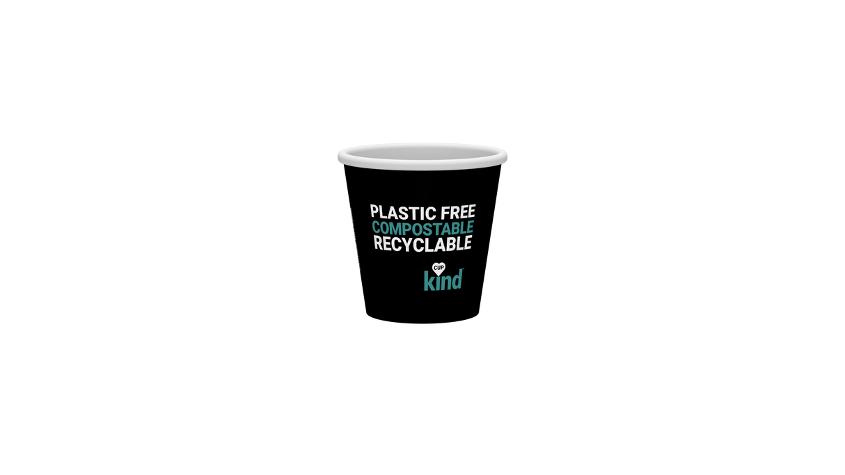 4oz 'Cup Kind' Espresso Takeaway Coffee Cups - Plastic Free & Biodegradable - Single Wall